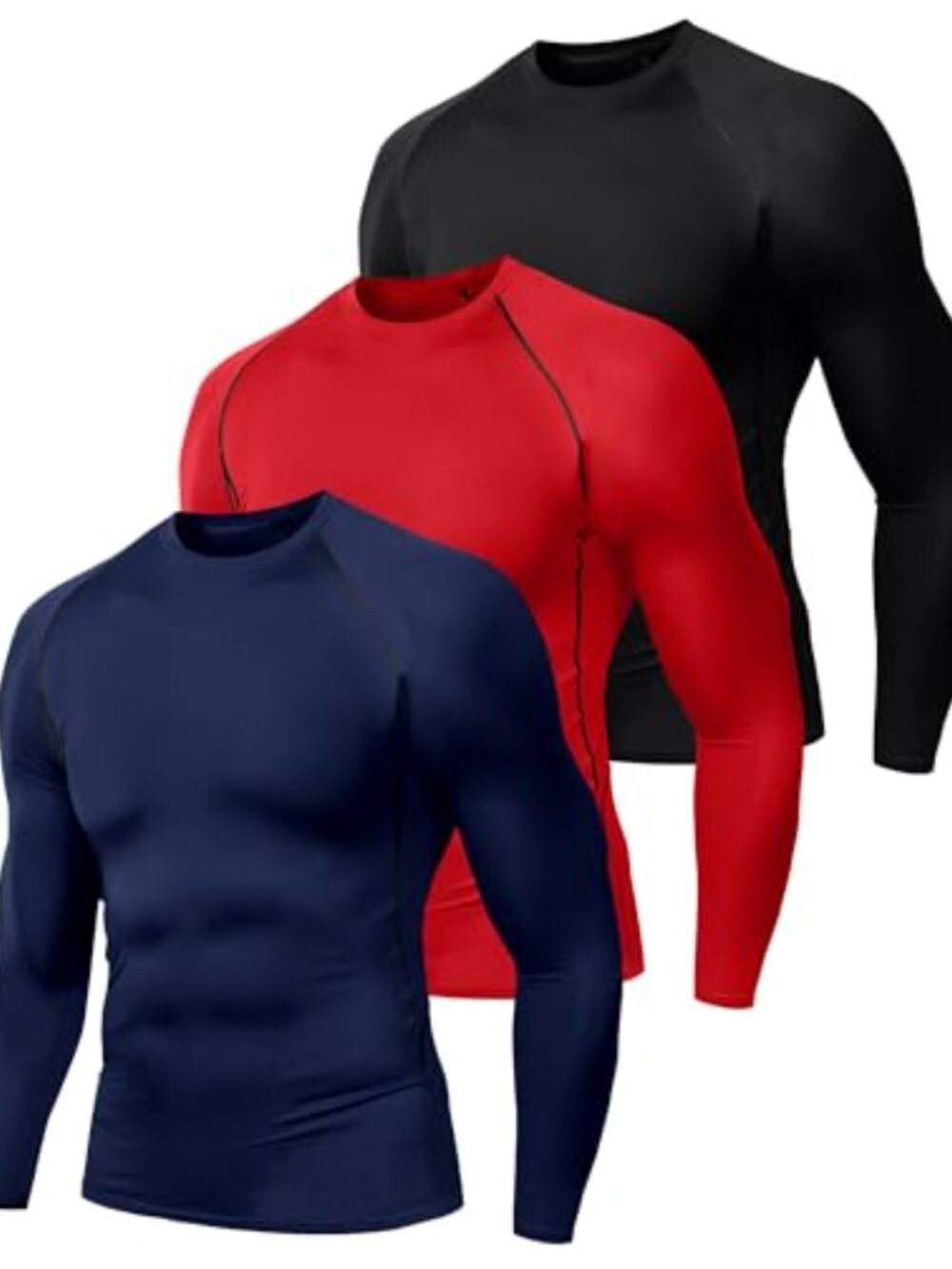 Cool Dry Compression Base Layer T-Shirt - Quick Dry Stretch Long Sleeve